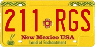 NM license plate 211RGS