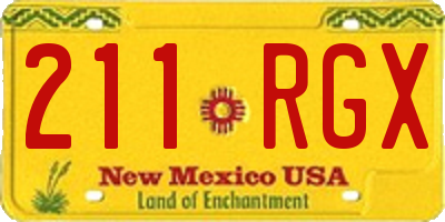 NM license plate 211RGX