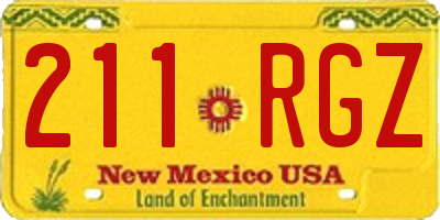 NM license plate 211RGZ