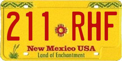 NM license plate 211RHF