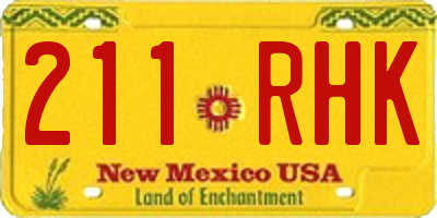 NM license plate 211RHK
