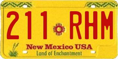 NM license plate 211RHM