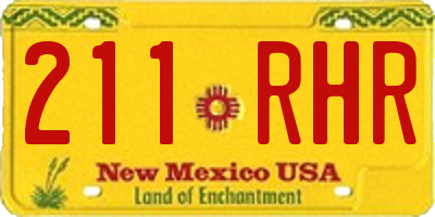 NM license plate 211RHR