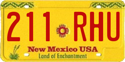 NM license plate 211RHU