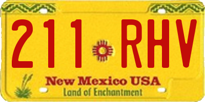 NM license plate 211RHV
