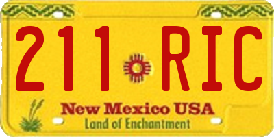 NM license plate 211RIC