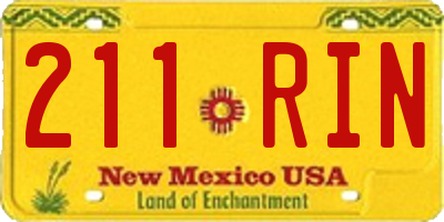 NM license plate 211RIN