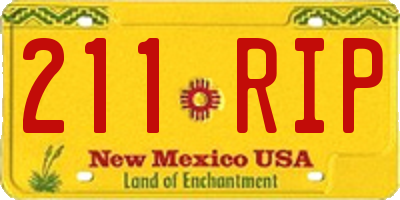 NM license plate 211RIP