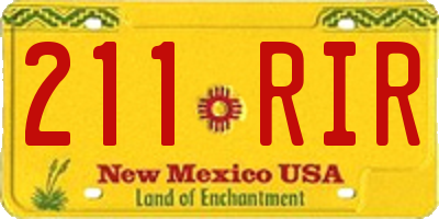 NM license plate 211RIR
