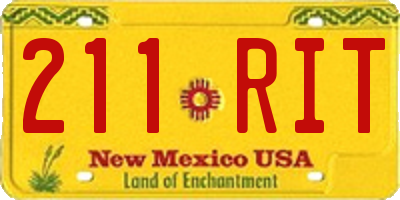 NM license plate 211RIT