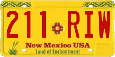 NM license plate 211RIW