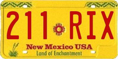 NM license plate 211RIX