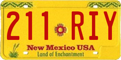 NM license plate 211RIY