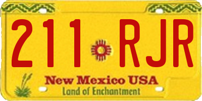 NM license plate 211RJR