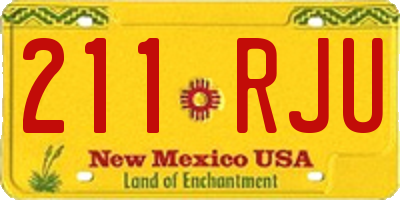 NM license plate 211RJU