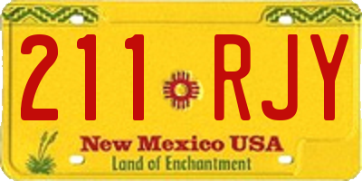 NM license plate 211RJY