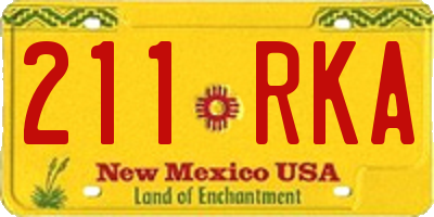 NM license plate 211RKA