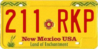 NM license plate 211RKP