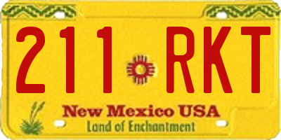 NM license plate 211RKT