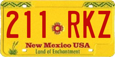 NM license plate 211RKZ
