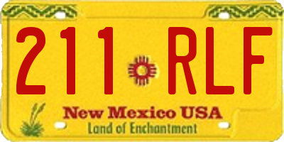 NM license plate 211RLF