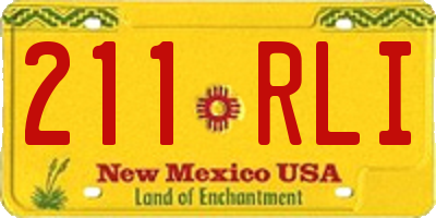 NM license plate 211RLI