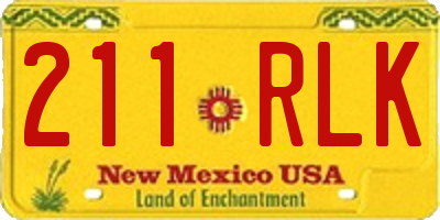 NM license plate 211RLK