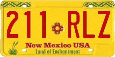 NM license plate 211RLZ