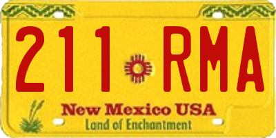 NM license plate 211RMA