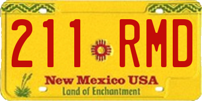 NM license plate 211RMD