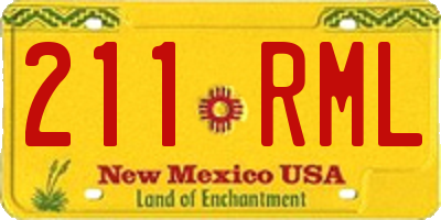 NM license plate 211RML
