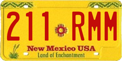 NM license plate 211RMM
