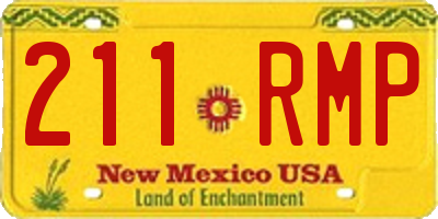 NM license plate 211RMP