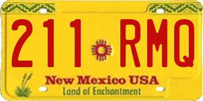 NM license plate 211RMQ