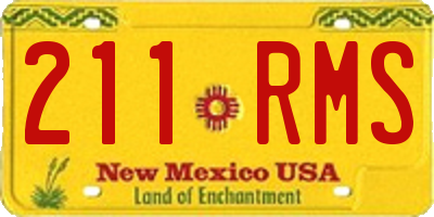 NM license plate 211RMS