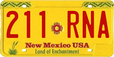 NM license plate 211RNA