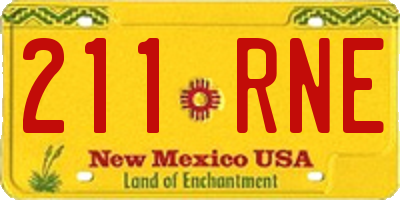 NM license plate 211RNE