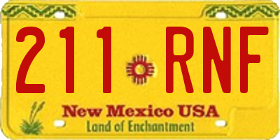 NM license plate 211RNF