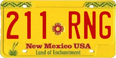 NM license plate 211RNG