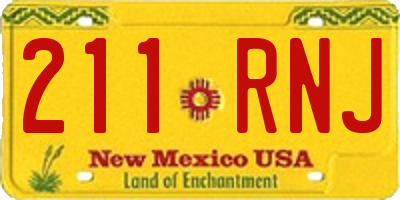 NM license plate 211RNJ