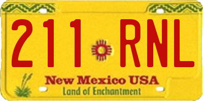 NM license plate 211RNL