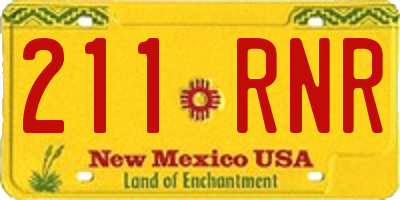NM license plate 211RNR