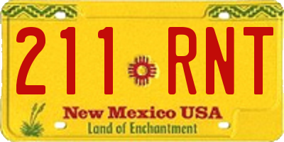 NM license plate 211RNT
