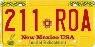 NM license plate 211ROA