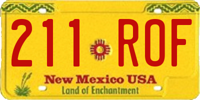 NM license plate 211ROF