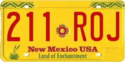 NM license plate 211ROJ