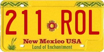 NM license plate 211ROL