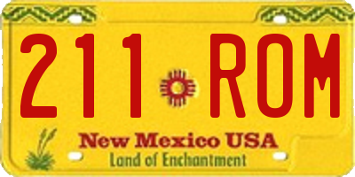 NM license plate 211ROM