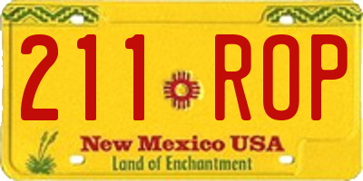 NM license plate 211ROP