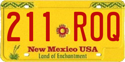 NM license plate 211ROQ